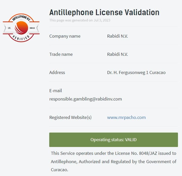 Mr pacho online casino in Switzerland